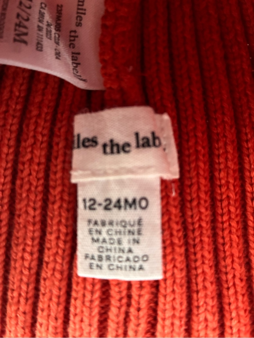 Kids Ribbed Fold-Over Beanie in Rust - Picture 2 of 2